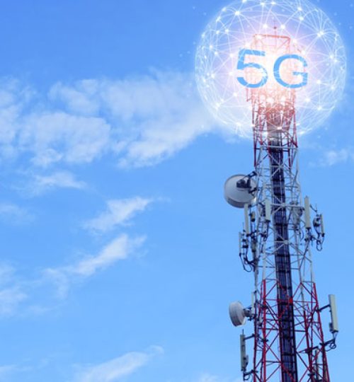 Concept of future technology 5G network wireless network that will control everything through electronic devices or have a short name called Internet of Things or IOT.